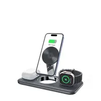 Беспроводная зарядная станция 3 в 1. Для iPhone, Apple Watch, AirPods V18 Black